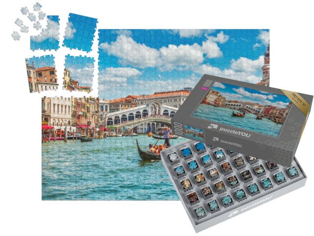SMART SORTED® | Puzzle 1000 dílků „Most Rialto na Canal Grande, Benátky, Itálie“