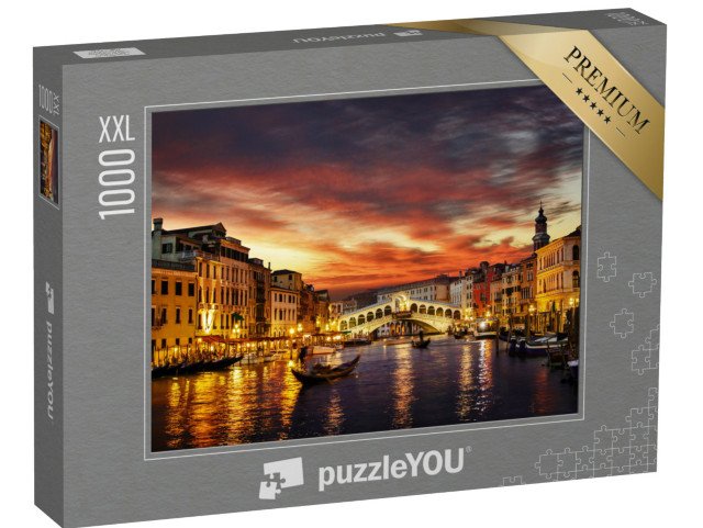 puzzle 1000 dílků XXL „Most Rialto při západu slunce, Benátky, Itálie“