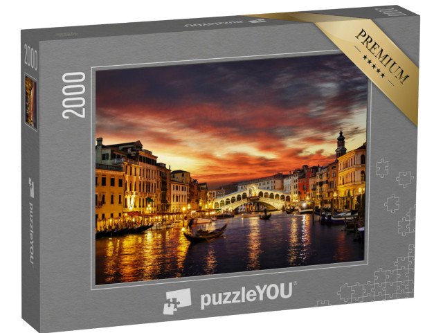 puzzle 2000 dílků „Most Rialto při západu slunce, Benátky, Itálie“