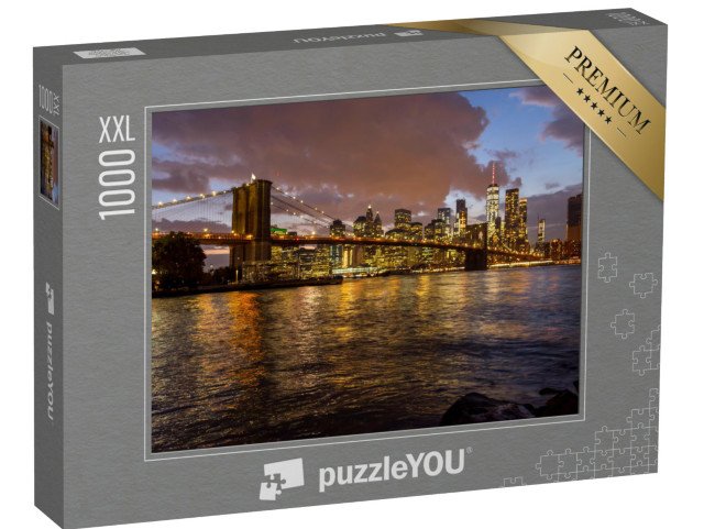 puzzle 1000 dílků XXL „Most z Brooklynu na Manhattan v noci, New York, USA“