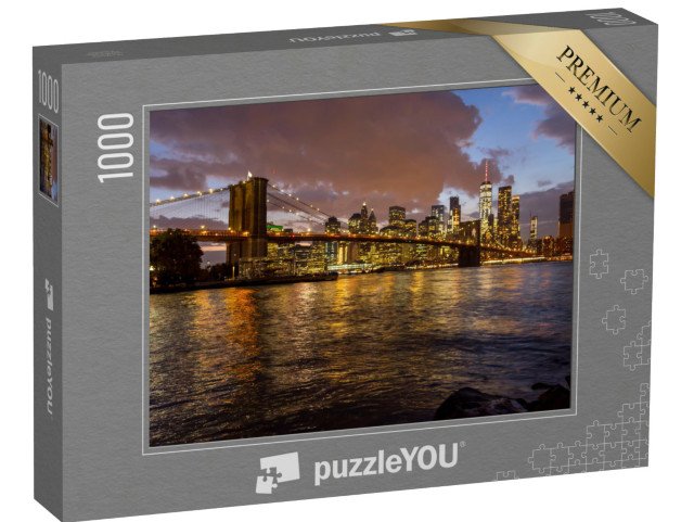 puzzle 1000 dílků „Most z Brooklynu na Manhattan v noci, New York, USA“