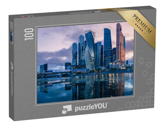 puzzle 100 dílků „Mrakodrapy v Moskvě: Panorama centra města, Rusko“