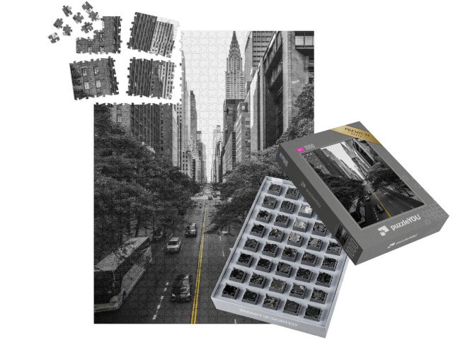 SMART SORTED® | Puzzle 1000 dílků „Nekonečná ulice na Manhattanu, New York, USA“