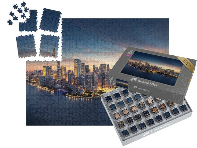 SMART SORTED® | Puzzle 1000 dílků „Newyorské panorama při východu slunce, New York, USA“