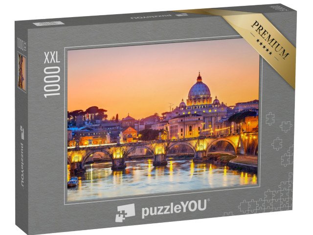 puzzle 1000 dílků XXL „Noční pohled na baziliku svatého Petra v Římě, Itálie“