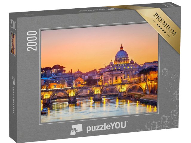 puzzle 2000 dílků „Noční pohled na baziliku svatého Petra v Římě, Itálie“