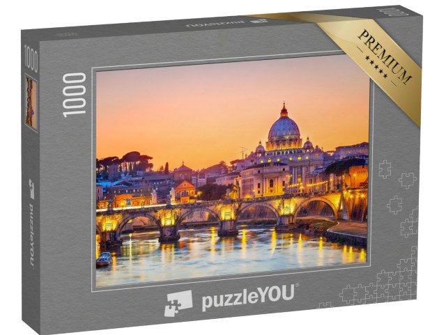 puzzle 1000 dílků „Noční pohled na baziliku svatého Petra v Římě, Itálie“