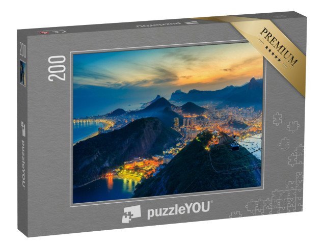 puzzle 200 dílků „Noční pohled na Rio de Janeiro, Brazílie“