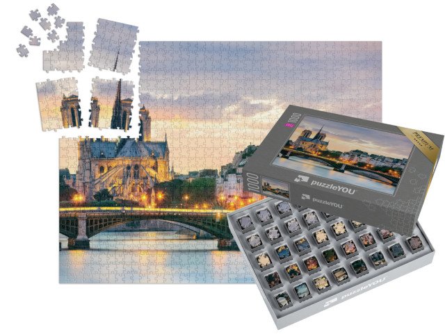 SMART SORTED® | Puzzle 1000 dílků „Notre Dame, Paříž, Francie“
