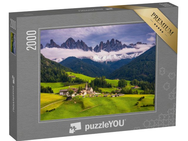 puzzle 2000 dílků „Obec St. Magdalena v údolí Val di Funes, Dolomity, Itálie“