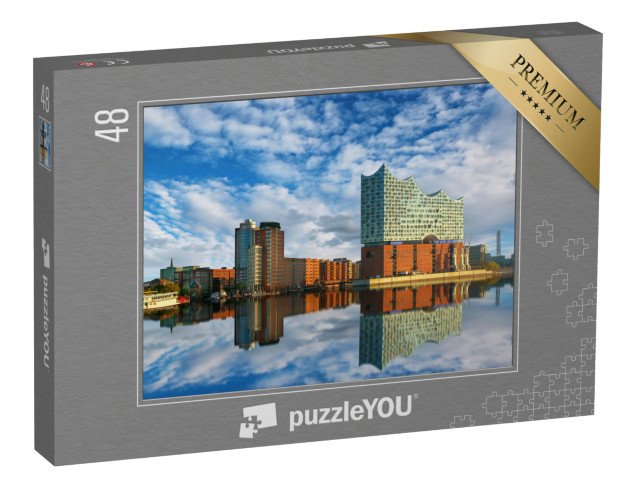 puzzle 48 dílků „Odraz Elbphilharmonie, Hamburk“