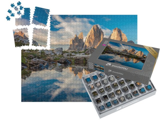 SMART SORTED® | Puzzle 1000 dílků „Odraz vody Tří vrcholů, Itálie, Evropa“