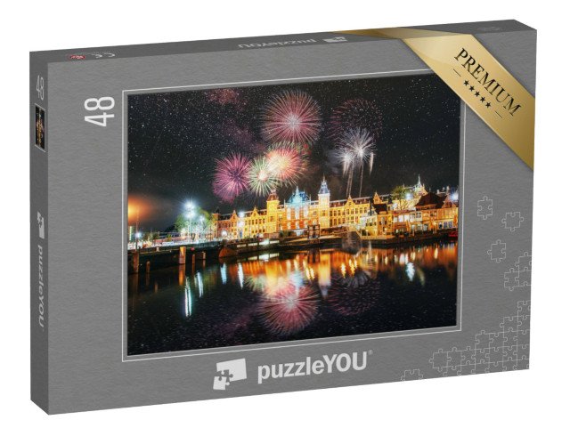 puzzle 48 dílků „Ohňostroj nad Amsterdamem, Holandsko“