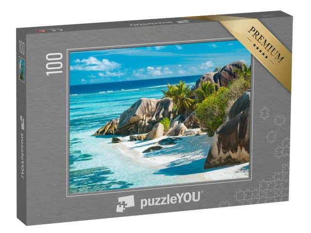 puzzle 100 dílků „Okouzlující krásná pláž na Seychelách - Anse Source D'Argent“