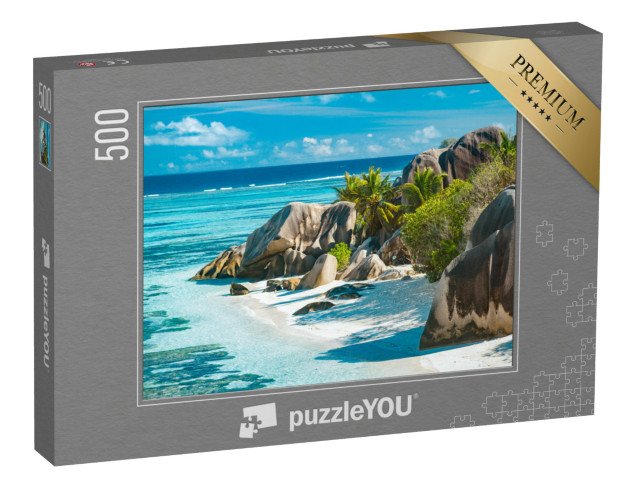 puzzle 500 dílků „Okouzlující krásná pláž na Seychelách - Anse Source D'Argent“