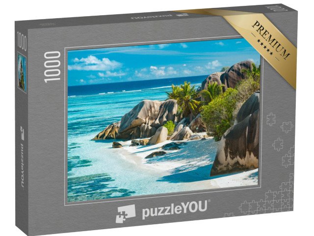 puzzle 1000 dílků „Okouzlující krásná pláž na Seychelách - Anse Source D'Argent“