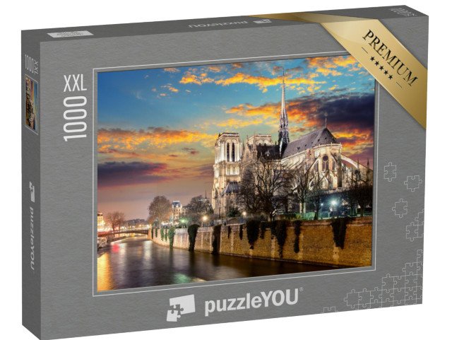 puzzle 1000 dílků XXL „Ostrov Cite s katedrálou Notre Dame, Paříž, Francie“