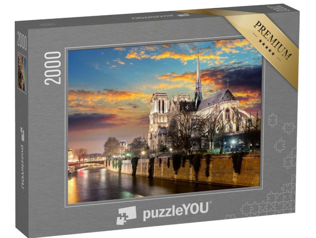 puzzle 2000 dílků „Ostrov Cite s katedrálou Notre Dame, Paříž, Francie“