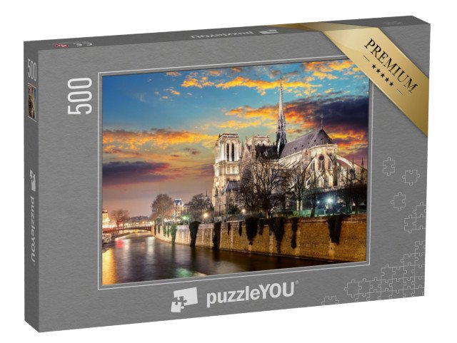 puzzle 500 dílků „Ostrov Cite s katedrálou Notre Dame, Paříž, Francie“
