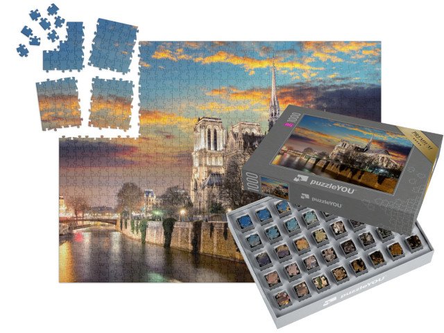 SMART SORTED® | Puzzle 1000 dílků „Ostrov Cite s katedrálou Notre Dame, Paříž, Francie“