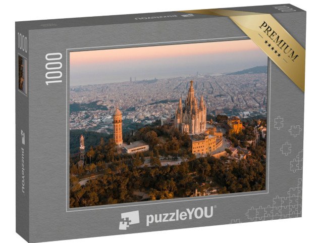 puzzle 1000 dílků „Panorama Barcelony s chrámem Sagrat Cor, Španělsko“