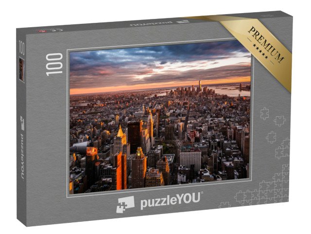 puzzle 100 dílků „Panorama Manhattanu při západu slunce, USA“