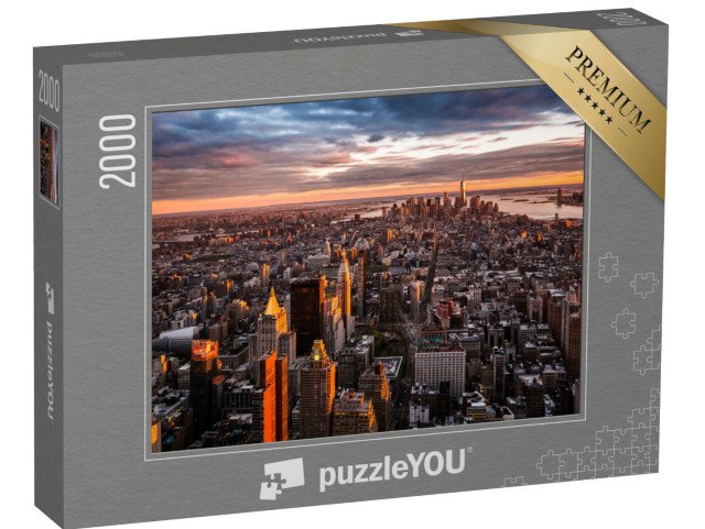 puzzle 2000 dílků „Panorama Manhattanu při západu slunce, USA“