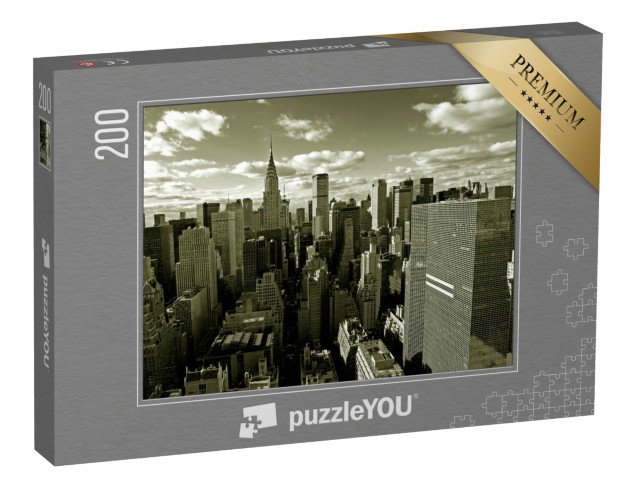 puzzle 200 dílků „Panorama Manhattanu za Brooklynským mostem, New York, USA“