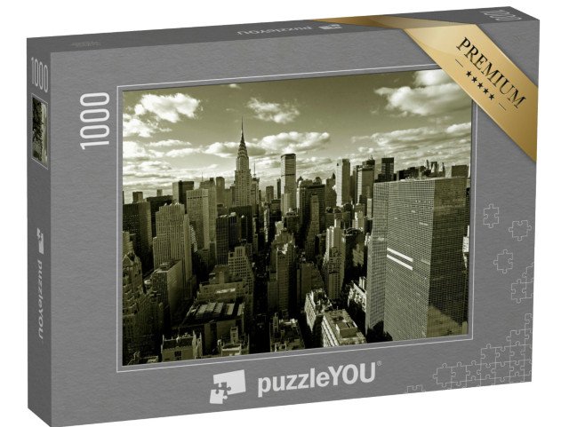 puzzle 1000 dílků „Panorama Manhattanu za Brooklynským mostem, New York, USA“