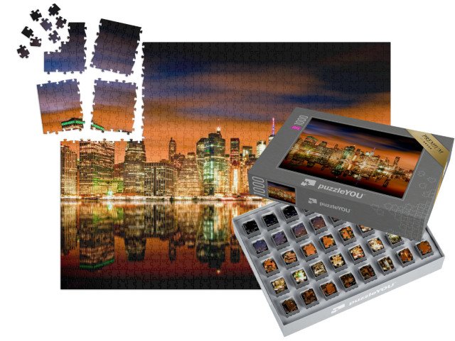 SMART SORTED® | Puzzle 1000 dílků „Panorama s Brooklynem a Manhattanem, New York, USA“