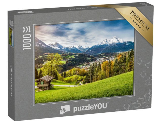 puzzle 1000 dílků XXL „Panoramatický pohled na masiv Watzmann, Bavorsko, Německo“