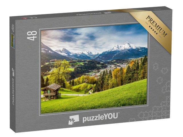 puzzle 48 dílků „Panoramatický pohled na masiv Watzmann, Bavorsko, Německo“