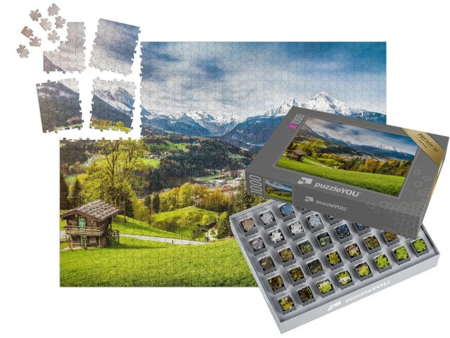 SMART SORTED® | Puzzle 1000 dílků „Panoramatický pohled na masiv Watzmann, Bavorsko, Německo“