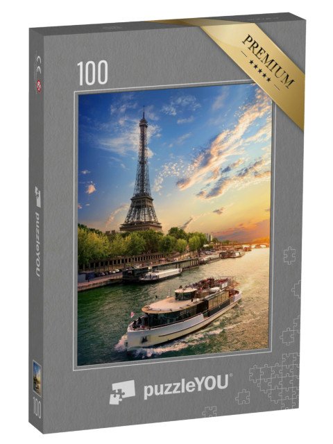 puzzle 100 dílků „Paříž ve večerním světle, Francie“