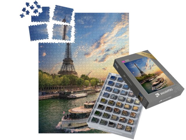 SMART SORTED® | Puzzle 1000 dílků „Paříž ve večerním světle, Francie“