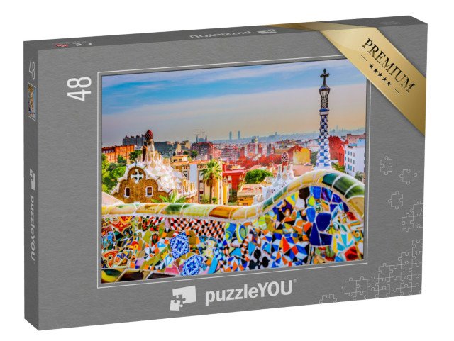 puzzle 48 dílků „Park Guell, Barcelona, Španělsko“