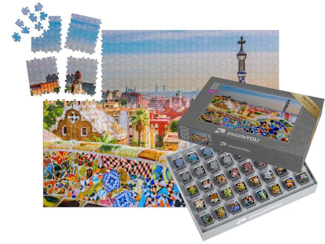 SMART SORTED® | Puzzle 1000 dílků „Park Guell, Barcelona, Španělsko“