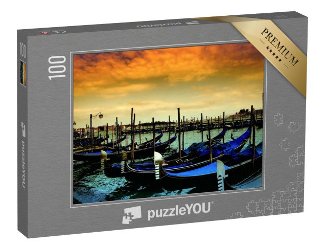 puzzle 100 dílků „Parkování gondol, Benátky, Itálie“