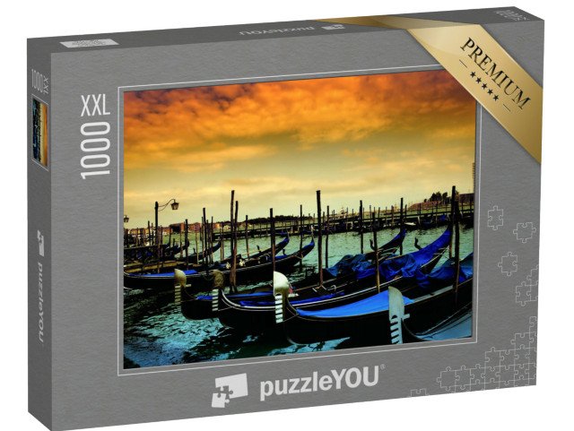 puzzle 1000 dílků XXL „Parkování gondol, Benátky, Itálie“