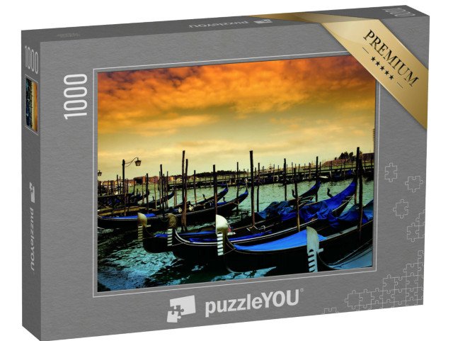puzzle 1000 dílků „Parkování gondol, Benátky, Itálie“
