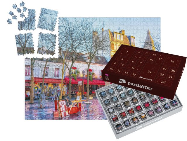 Adventní kalendář „Place du Tertre, Montmartre, Paříž, Francie“