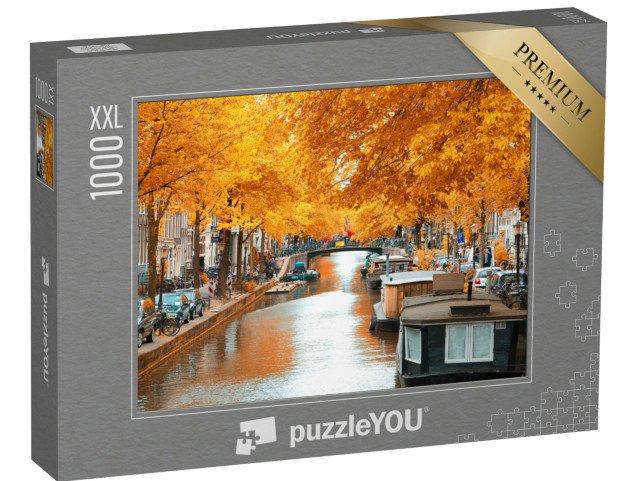 puzzle 1000 dílků XXL „Podzimní Amsterdam, Holandsko“