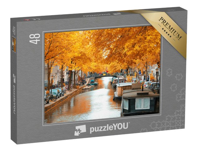 puzzle 48 dílků „Podzimní Amsterdam, Holandsko“