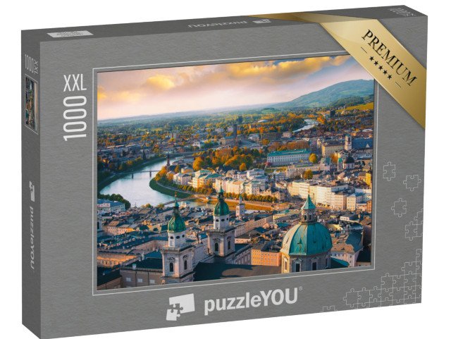 puzzle 1000 dílků XXL „Podzimní pohled na Salzburg, Rakousko“