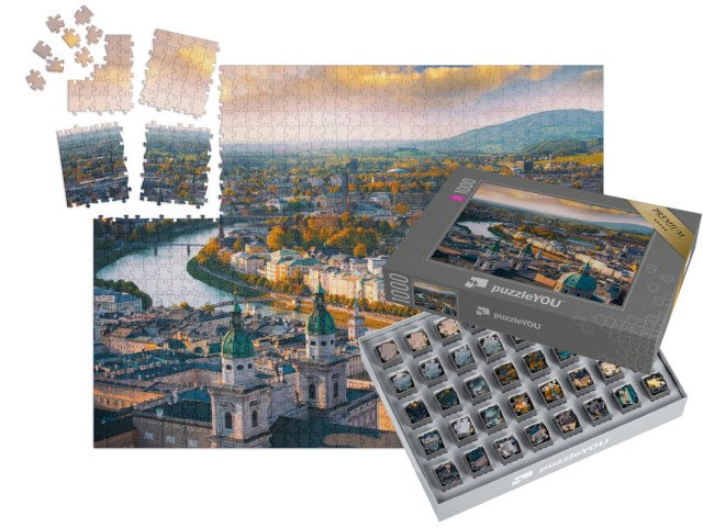 SMART SORTED® | Puzzle 1000 dílků „Podzimní pohled na Salzburg, Rakousko“