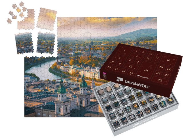 Adventní kalendář „Podzimní pohled na Salzburg, Rakousko“