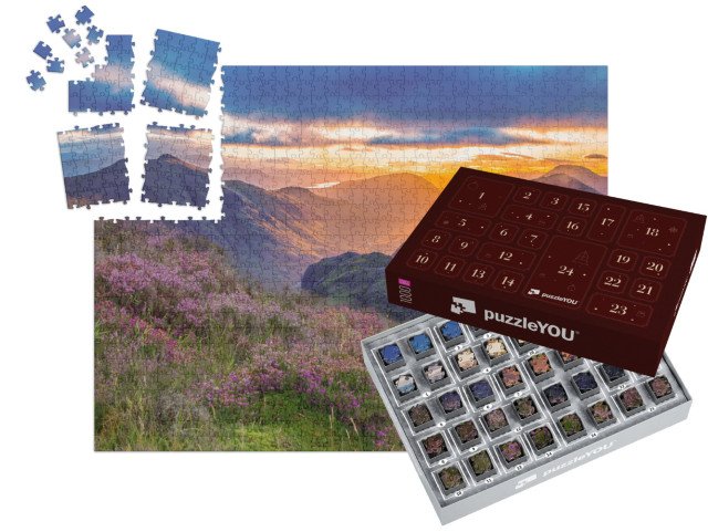 Adventní kalendář „Pohled do údolí Glencoe, Skotská vysočina, Skotsko“