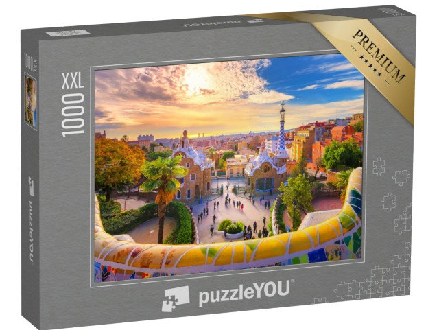puzzle 1000 dílků XXL „Pohled na Barcelonu z parku Güell v Barceloně, Španělsko“
