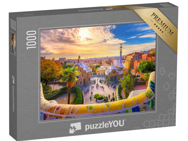 puzzle „Pohled na Barcelonu z parku Güell v Barceloně, Španělsko“