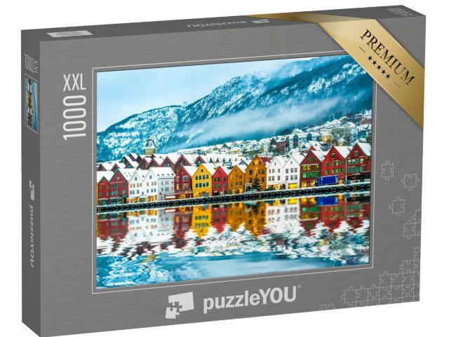puzzle 1000 dílků XXL „Pohled na Bergen, Norsko“